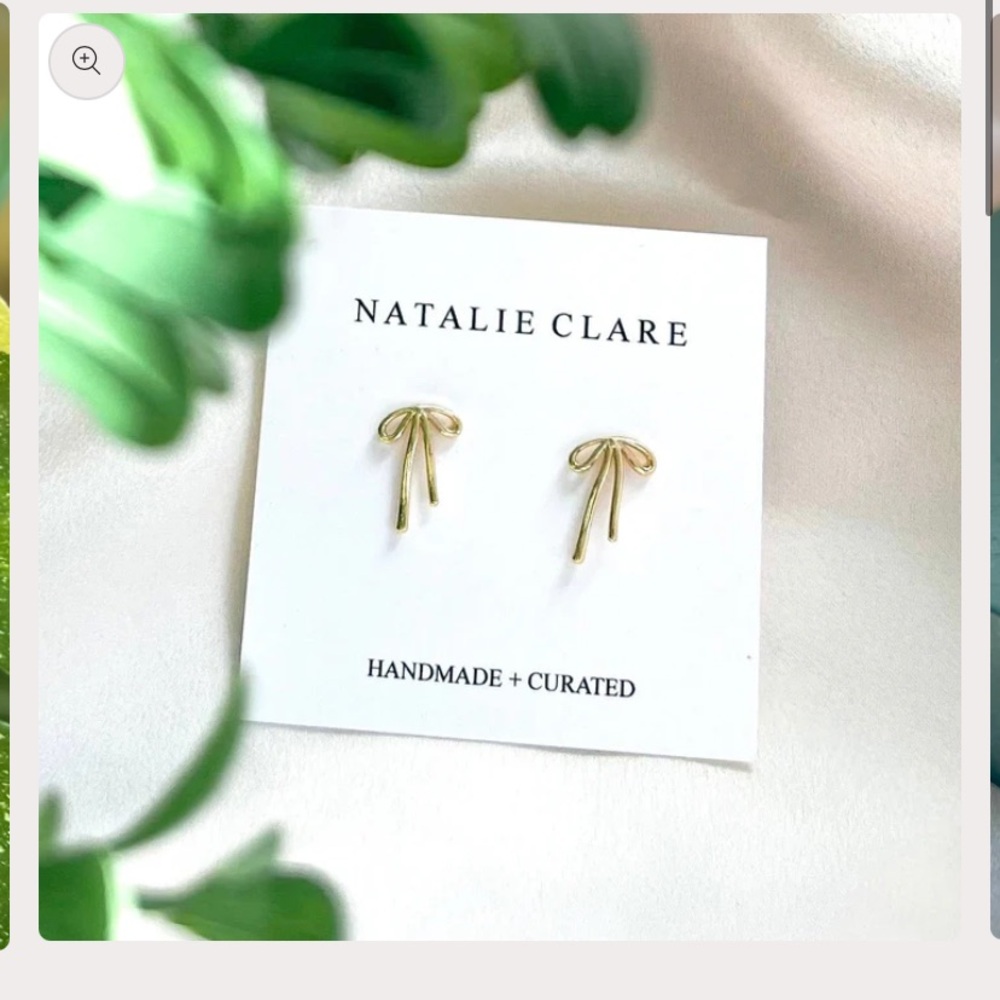 Natalie Clare Gold Bow Earrings